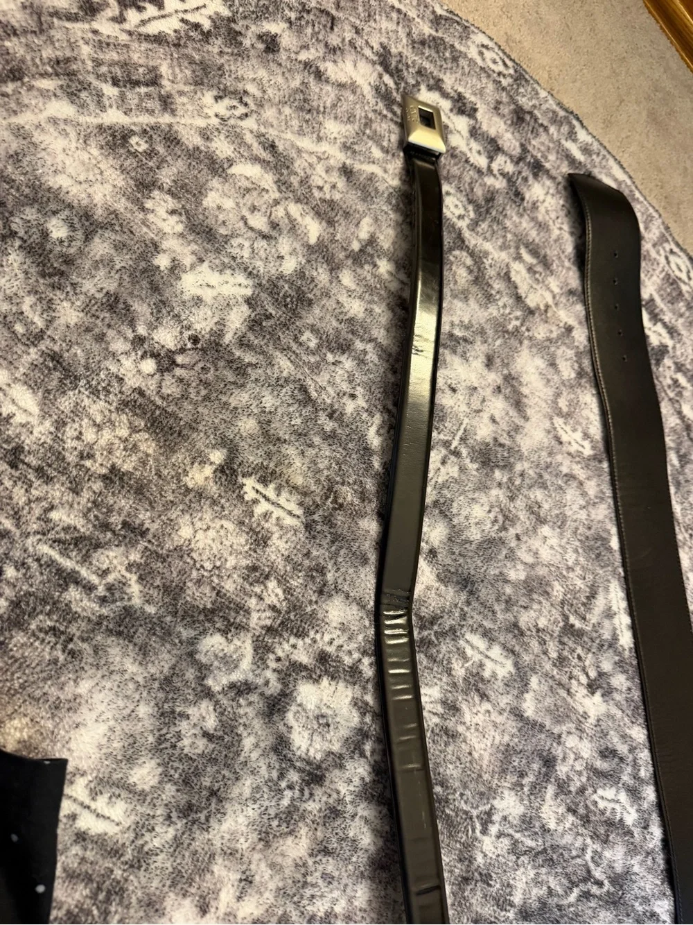 Versace Jeans Collection Black Leather Belt with Square Silver Buckle